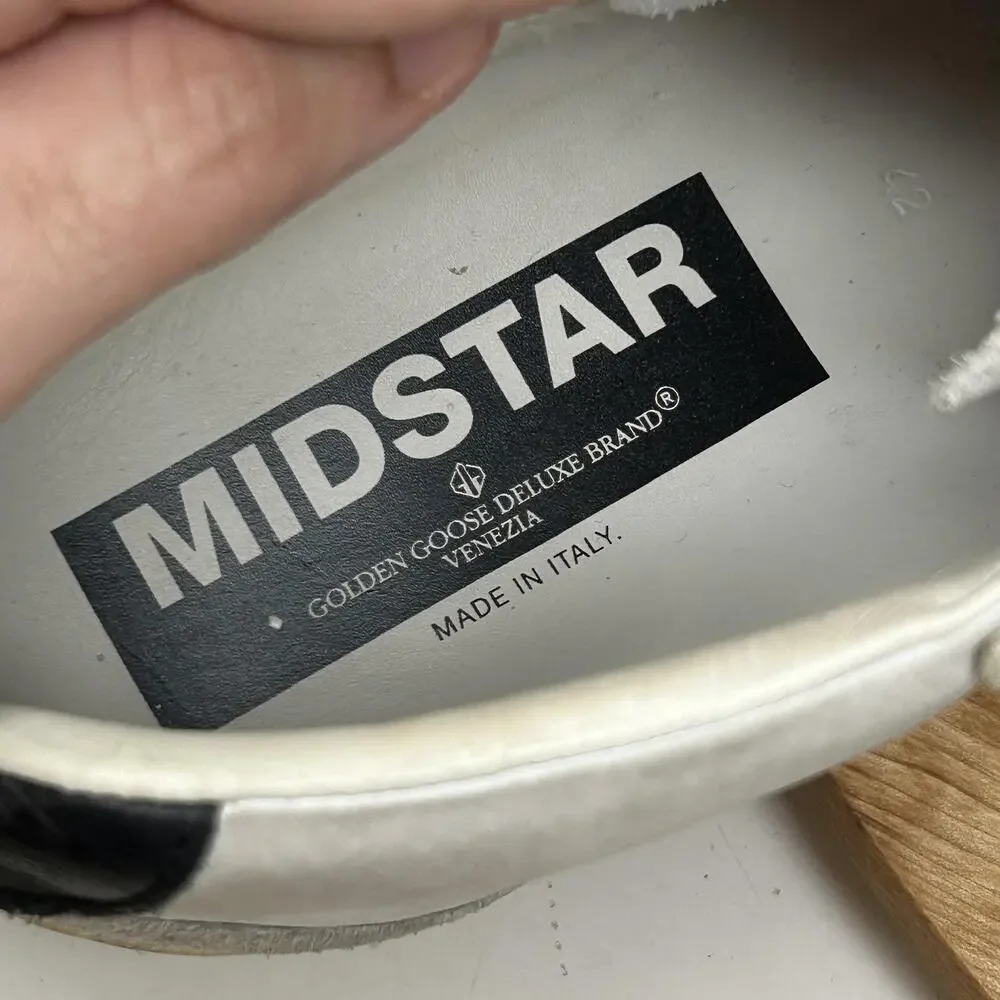 Golden Goose Shoes Men 9 Midstar White Leather Star Italy Sneakers Luxury